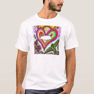 Psychedelic Rainbow Heart Art Print T-shirt