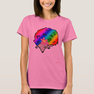 Psychedelic Rainbow Hedgehog Dames T-shirt
