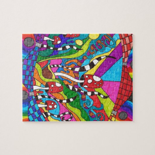 Psychedelic Rainbow Hippy Design Legpuzzel (Horizontaal)