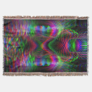 Psychedelic Rainbow Love Heart weven Throw Blanket Deken
