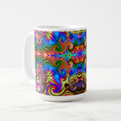 Psychedelic Rainbow Neon supertrippy Coffee-Mok Koffiemok (Voorkant links)