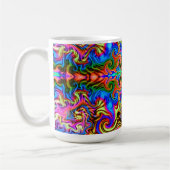 Psychedelic Rainbow Neon supertrippy Coffee-Mok Koffiemok (Links)