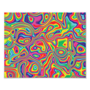 Psychedelic Rainbow Oil Pattern Foto Afdruk