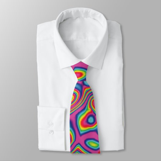 Psychedelic Rainbow Oil Pattern Stropdas (Gebonden)