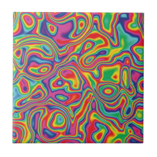 Psychedelic Rainbow Oil Pattern Tegeltje