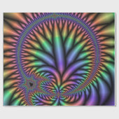 Psychedelic Rainbow Plant Wrapping Paper Cadeaupapier (Vlak)