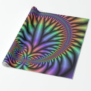 Psychedelic Rainbow Plant Wrapping Paper Cadeaupapier