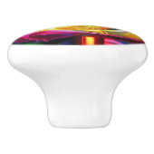 Psychedelic Rainbow-Roos Keramische Knop (Zijkant)