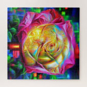 Psychedelic Rainbow-Roos Legpuzzel (Horizontaal)