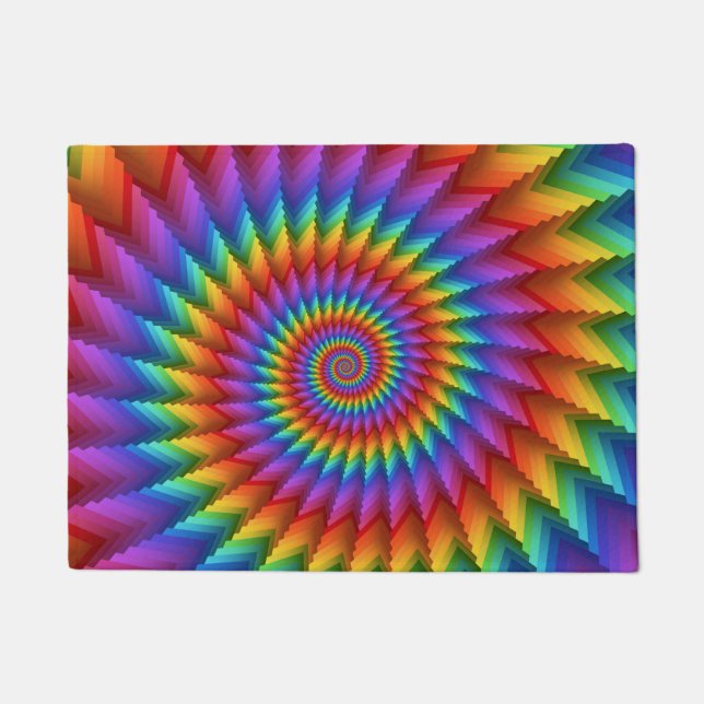 Psychedelic Rainbow Spiral Dep Deurmat (Voorkant)