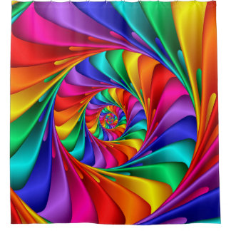 Psychedelic Rainbow Spiral Showgordijn Douchegordijn