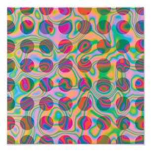 Psychedelic Rainbow Spots Pattern Foto Afdruk