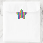 Psychedelic Rainbow Stars Ster Sticker (Tas)