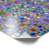 Psychedelic Rainbow Textured Mosaic Tiles Pattern Foto Afdruk (Hoek)