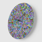 Psychedelic Rainbow Textured Mosaic Tiles Pattern Grote Klok (Hoek)