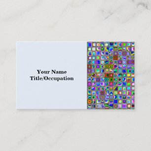 Psychedelic Rainbow Textured Mosaic Tiles Pattern Visitekaartje