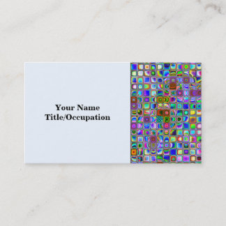 Psychedelic Rainbow Textured Mosaic Tiles Pattern Visitekaartje