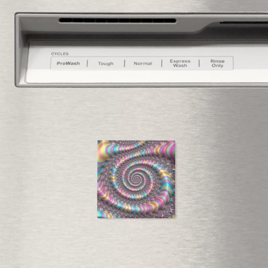 Psychedelic Rainbow Unicorn Funky Nautilus Fractal Magneet (Insitu (Vaatwasser))