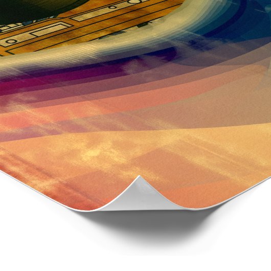 Psychedelic Record Player Art Poster (Hoek)