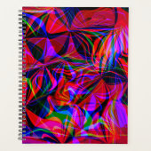 Psychedelic Red Mix Abstract kleurig Planner (Voorkant)