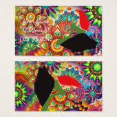 Psychedelic Redhead Mermaid Sitting Thunder_Cove Visitekaartje (Voorkant /achterkant)