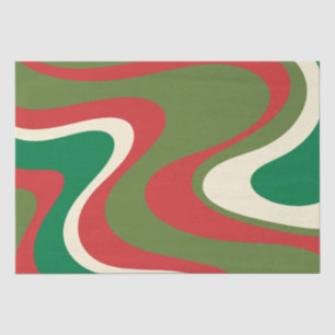 Psychedelic Retro 60s 70s Abstracte Kerstmis Tissuepapier