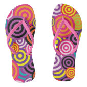 Psychedelic Retro 60s Spirals Circles Design Teenslippers (Voetbed)