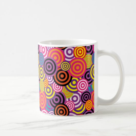 Psychedelic Retro 60s Swirl Design Coffee Cup Mok (Rechts)