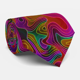 Psychedelic Retro Abstract vloeibaar roze Stropdas