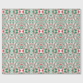 Psychedelic Retro Bold Groovy Kerstpatroon Cadeaupapier (Vlak)