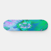 Psychedelic Retro Green en Hot Pink Hibiscus Skateboard (Horizontaal)