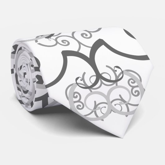 Psychedelic Retro Grey stropdas (Opgerold)