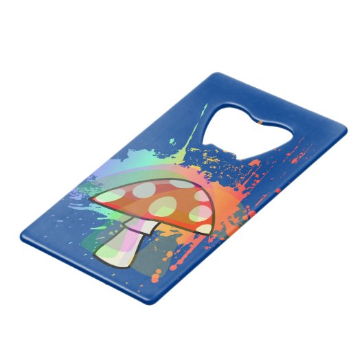 Psychedelic Retro Party Like It's 1969! Kredietkaart Flessenopener (Achterkant Gekanteld)