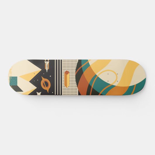 Psychedelic Retro Space Scene Skateboard (Horizontaal)