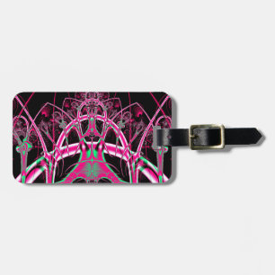 Psychedelic Rollerkusttunnel Fractal Bagagelabel