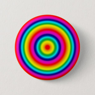Psychedelic Round Rainbow-patroon Ronde Button 5,7 Cm