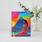 Psychedelic roze piramide prinses briefkaart (Staand voorkant)
