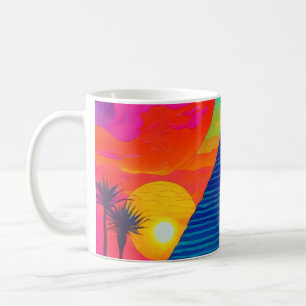 Psychedelic roze piramide prinses koffiemok