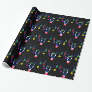 Psychedelic Rudolph Skull Cadeaupapier