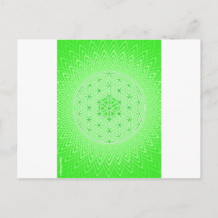 Psychedelic Sacred Geometry Heart Chakra Design Briefkaart
