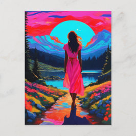 Psychedelic Schots Landschap Briefkaart