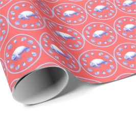 Psychedelic Sea Cow Wrapping Paper Cadeaupapier