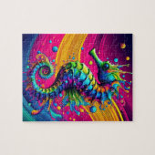 Psychedelic Seahorse Puzzle – Vibrant Ocean Challe (Horizontal)