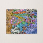 Psychedelic Seahorse Zee Turtle Art Legpuzzel (Horizontaal)
