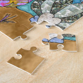 Psychedelic Seahorse Zee Turtle Art Legpuzzel (Zijkant)