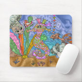 Psychedelic Seahorse Zee Turtle Art Muismat (Met muis)