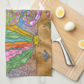 Psychedelic Seahorse Zee Turtle Art Theedoek (Quarter Fold)