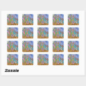 Psychedelic Seahorse Zee Turtle Art Vierkante Sticker (Vel)