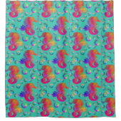 Psychedelic Seapaarden Douchegordijn (Voorkant)