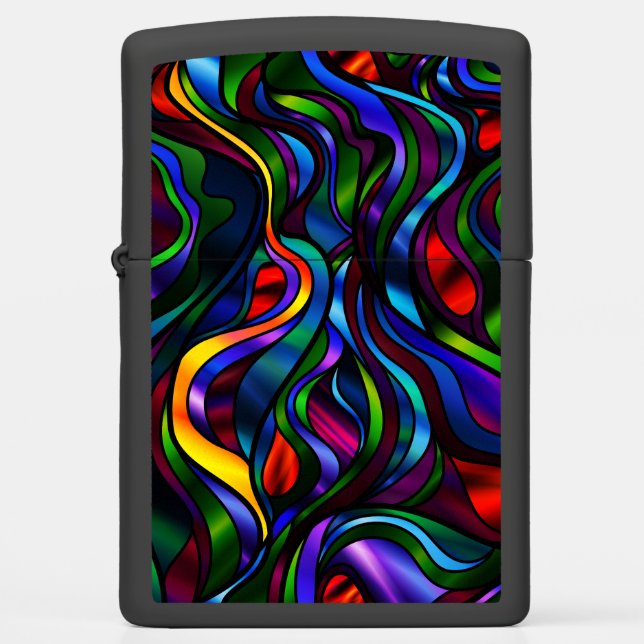 Psychedelic Seascape Glas in lood Style (Voorkant)